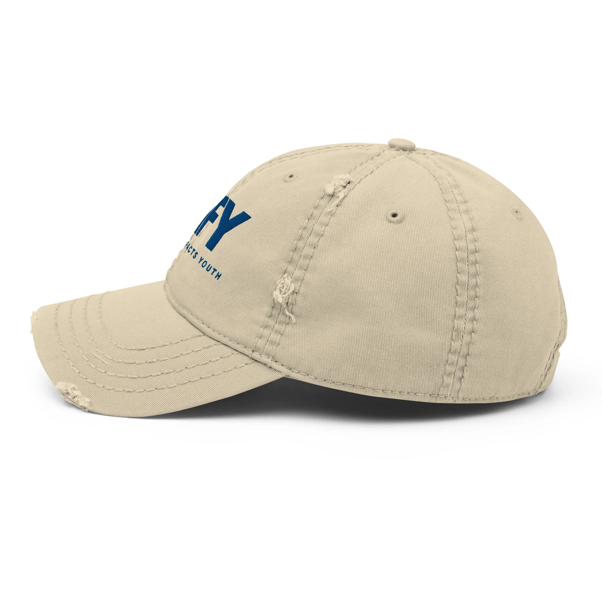 AFY Distressed Dad Hat Blue Logo - Image 4