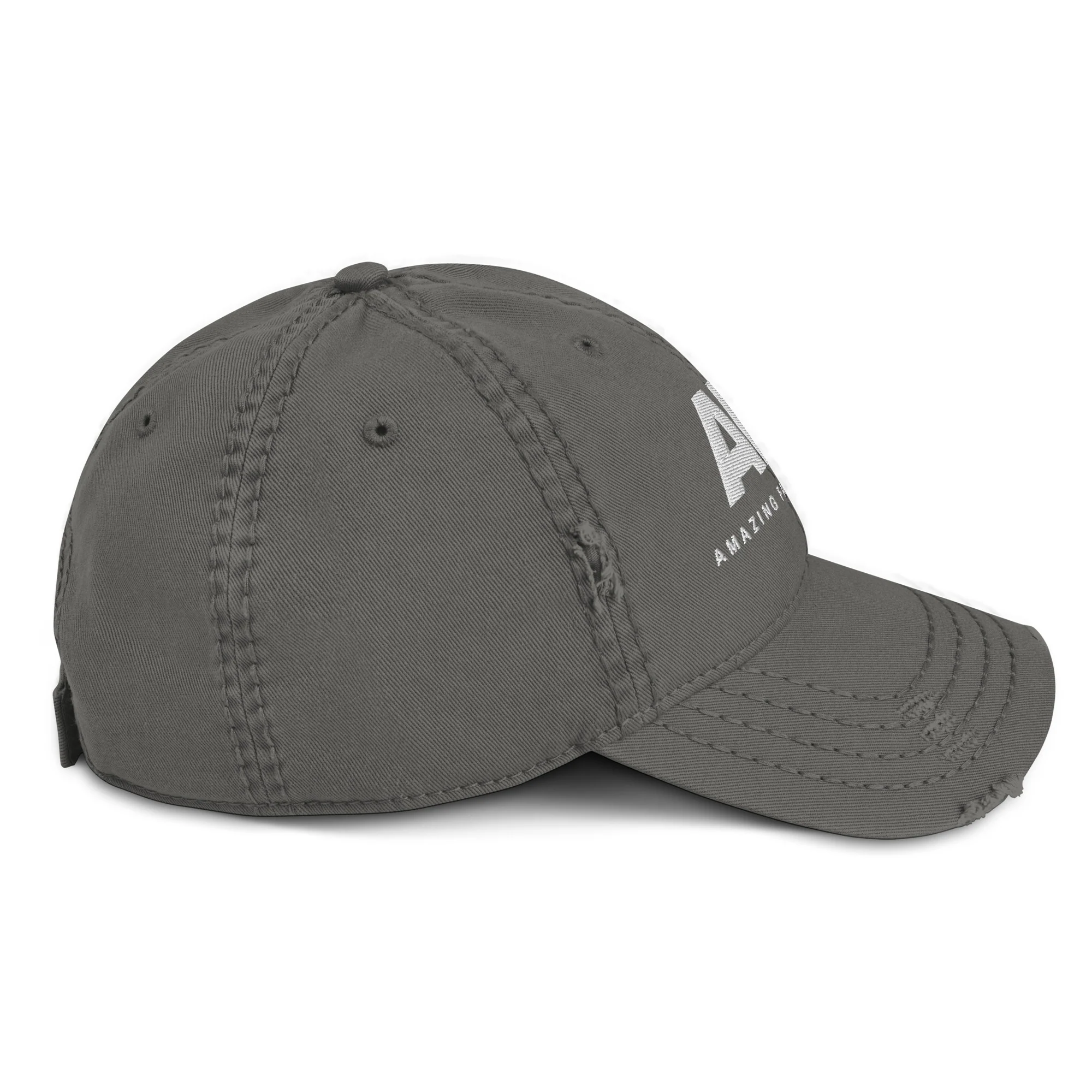 AFY Distressed Dad Hat White Logo - Image 12