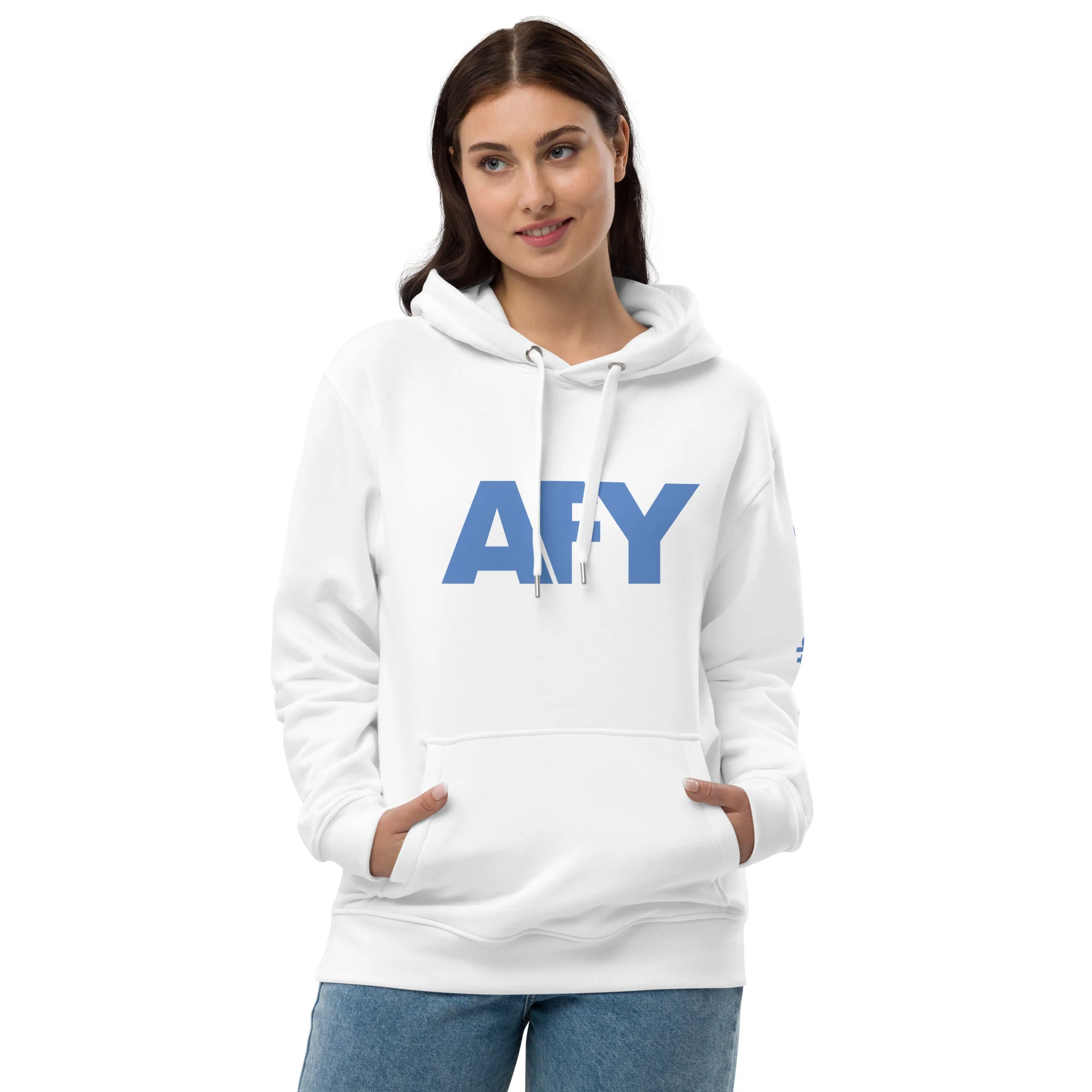 AFY Premium Eco Hoodie Blue Logo - Image 4