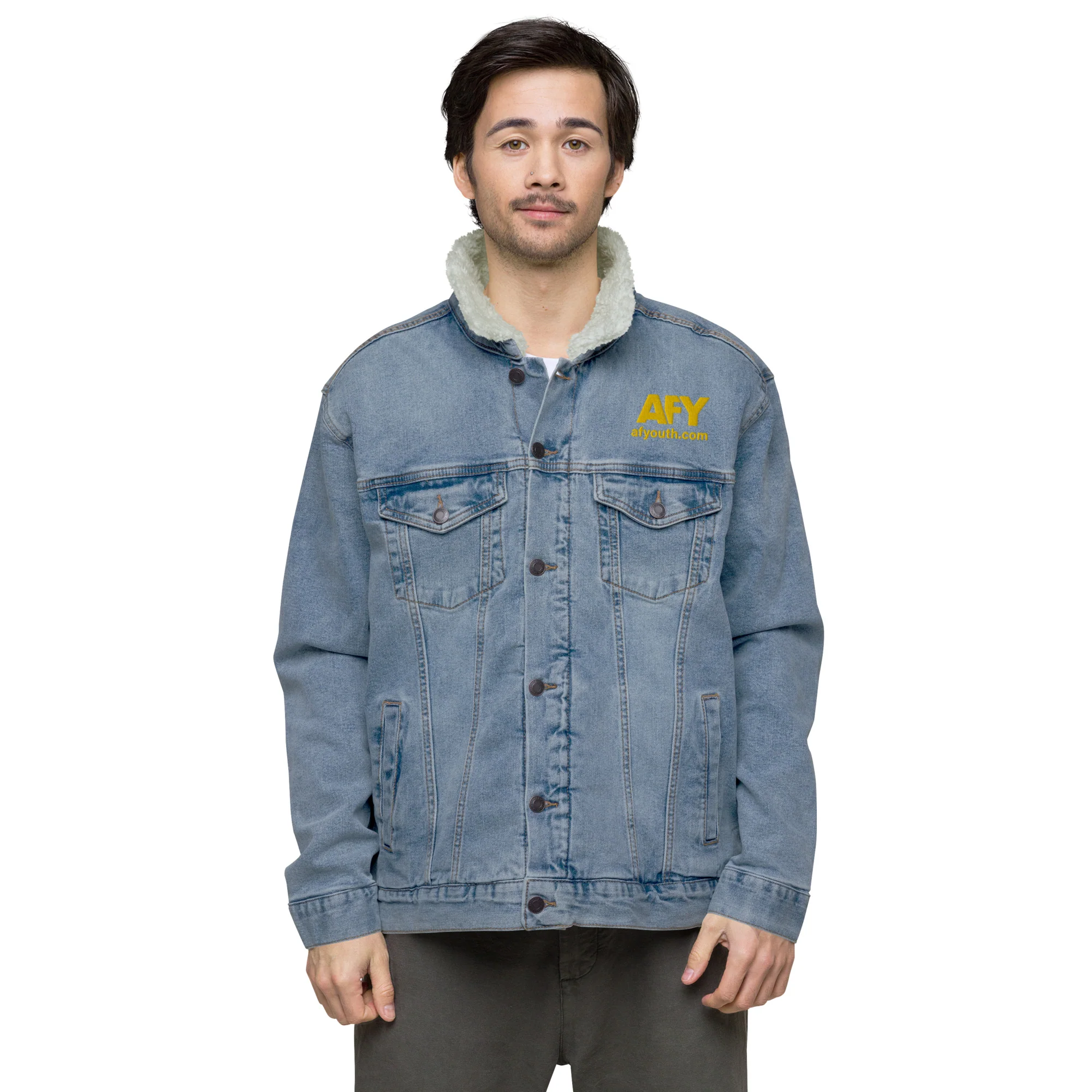 AFY Unisex Denim Sherpa Jacket - Image 5