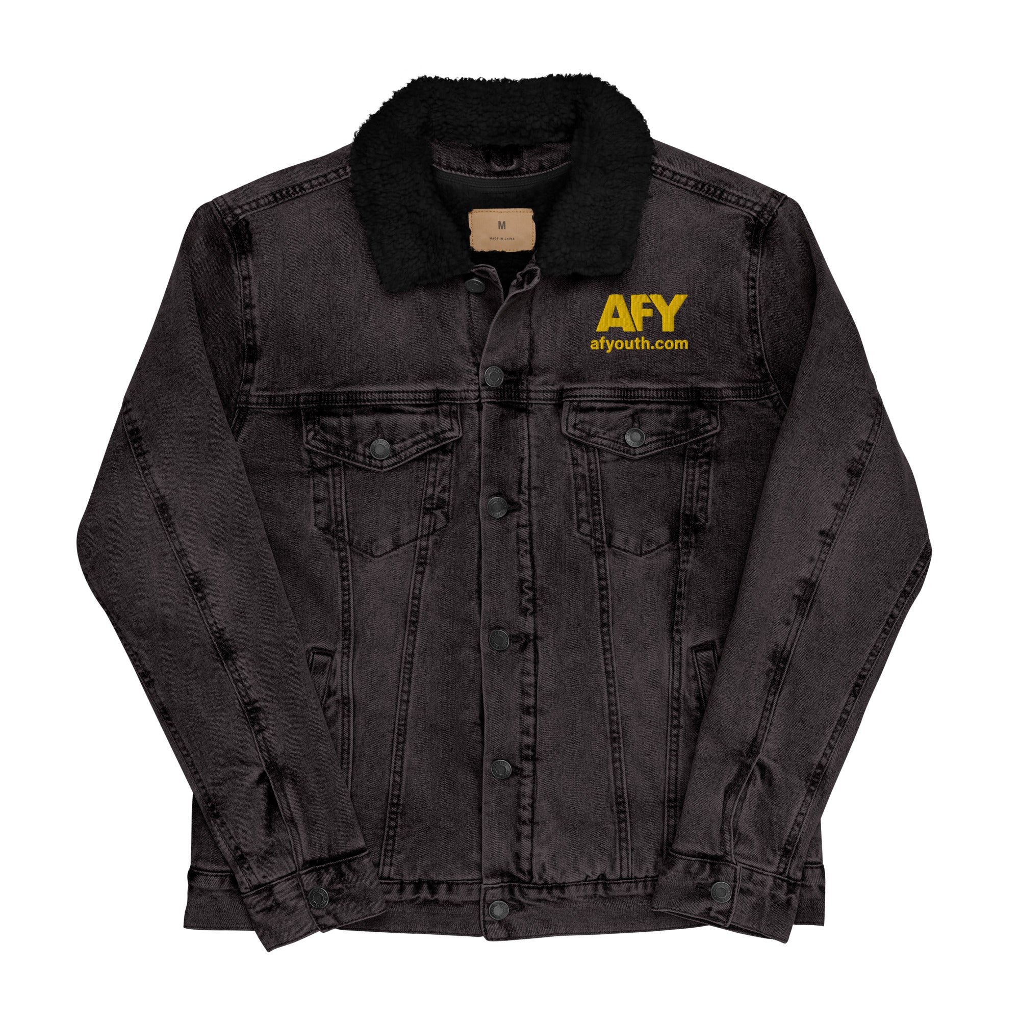 AFY Unisex Denim Sherpa Jacket - Image 6