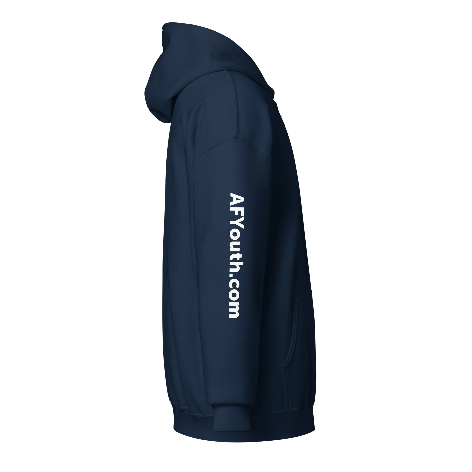 AFY Unisex Heavy Blend Zip Hoodie White Logo - Image 10