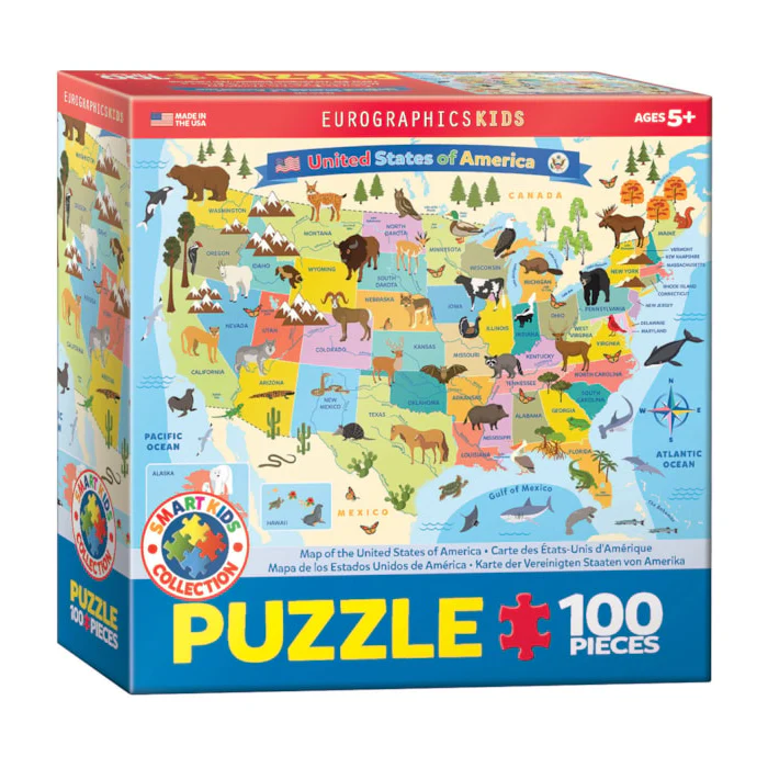 Clearance - Illustrated Map of the United States of America  - 100 pieces