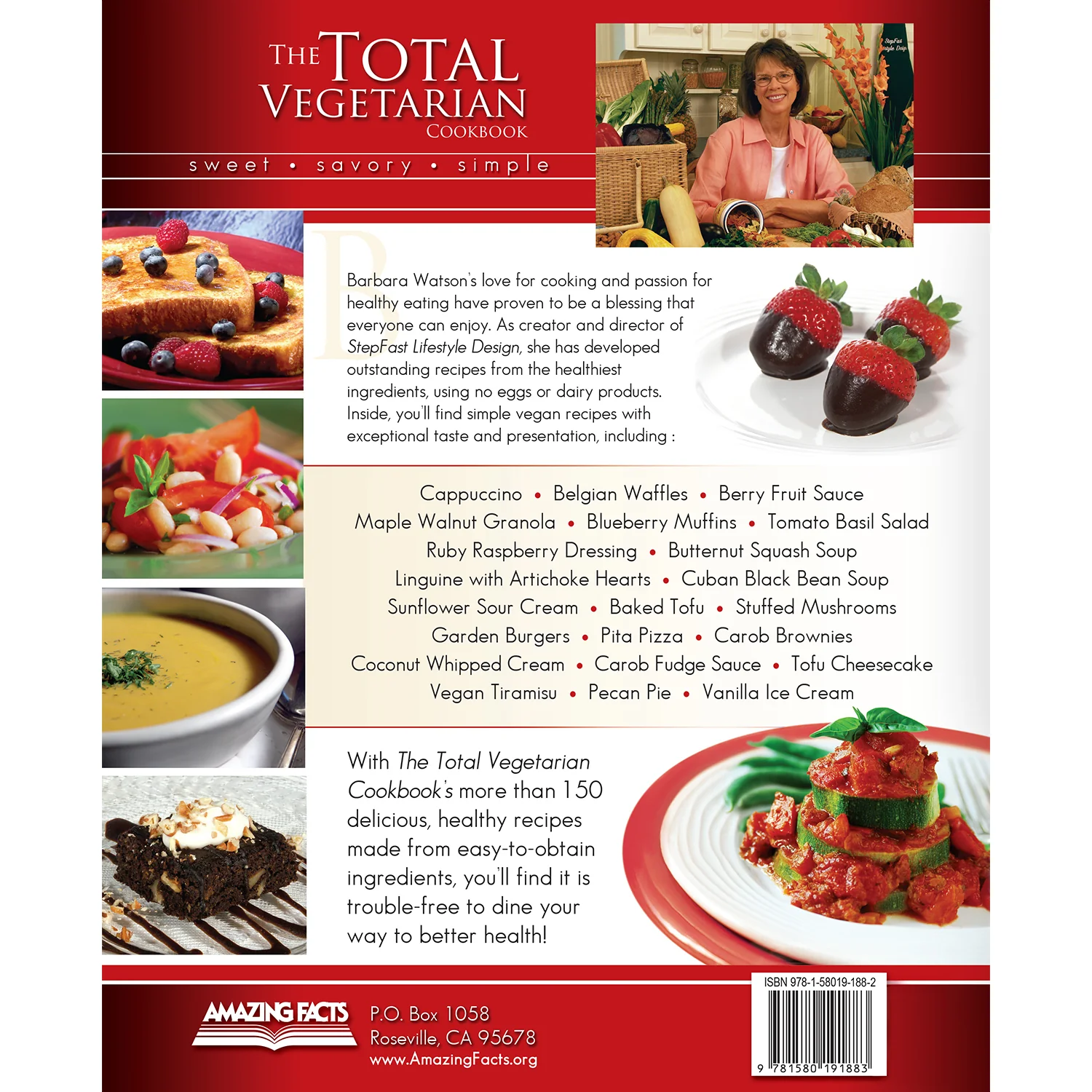 The Total Vegetarian Cookbook: Sweet - Savory - Simple Book (Paperback) by Barbara Watson - Image 3